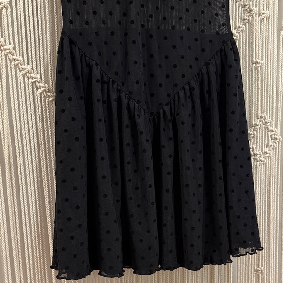 Motel Geni Mini Dress in Polka Black Flock - Picture 9 of 14